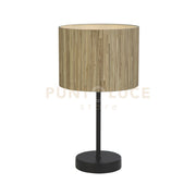 Lampada da tavolo Meadow 1Lt, paralume in erba naturale e metallo nero