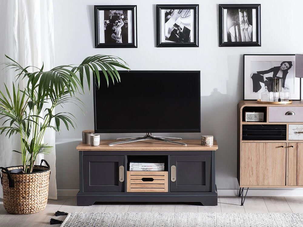 Mobile TV Grigio fino a 52″ Mobile TV con 2 Armadi e 1 Cassetto