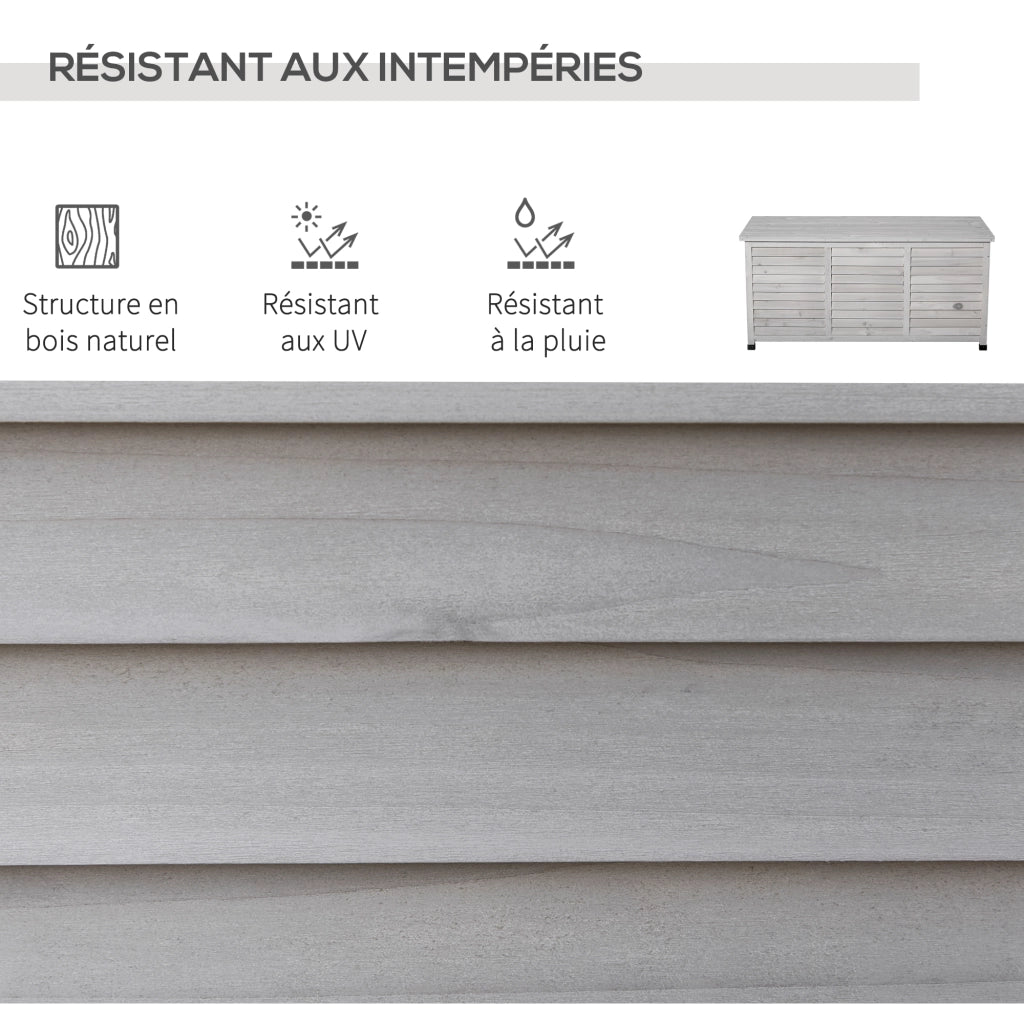 Coffre da giardino in legno ¨C zephmum ¨C 283L grigio 127x56x60 cm