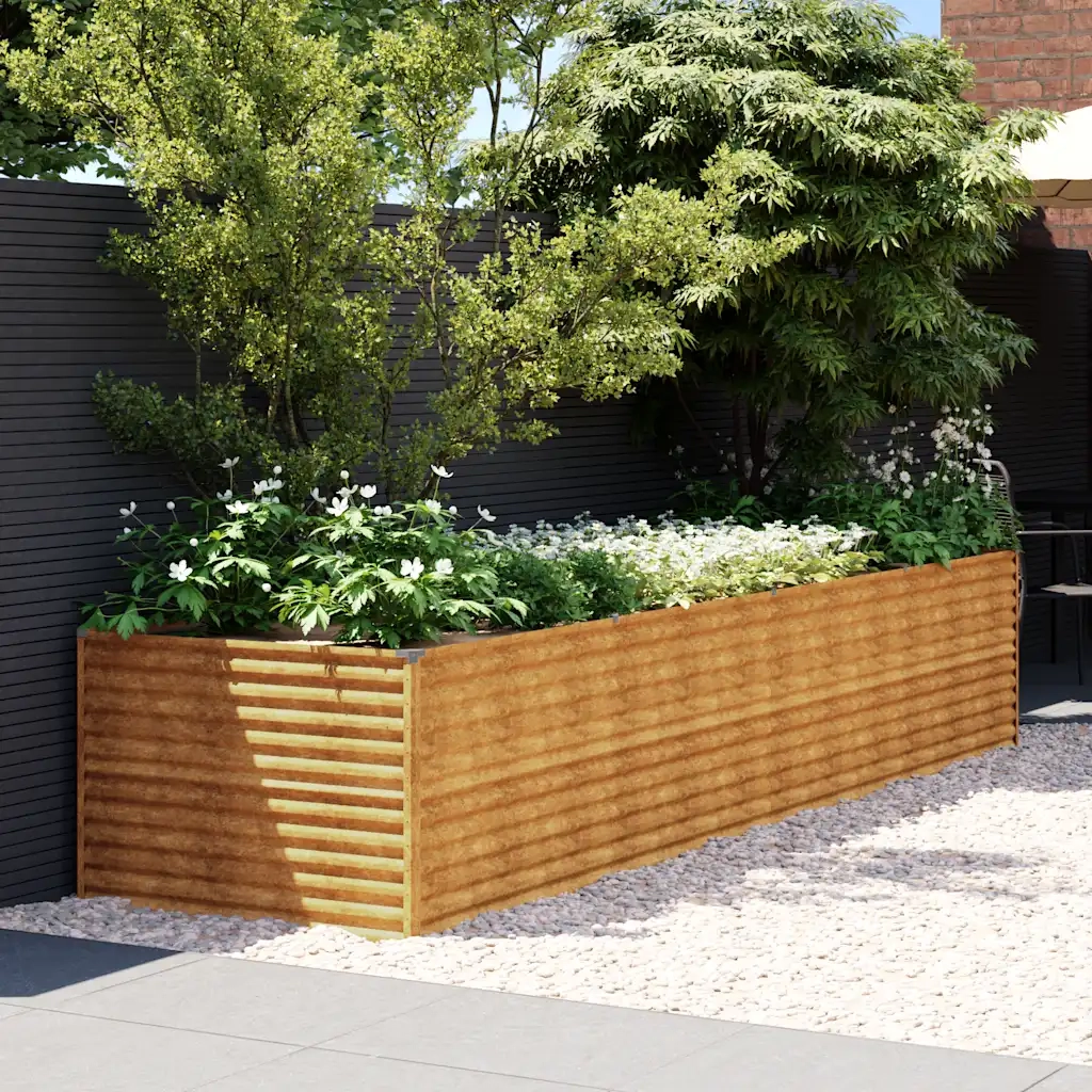 Fioriera Rialzata da Giardino 386x100x69 cm in Acciaio Corten 152005