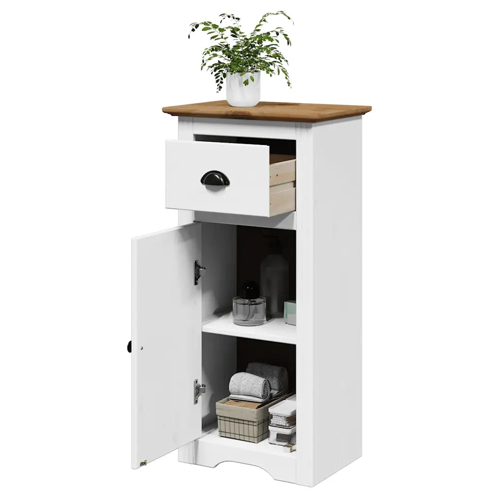 Mobile da Bagno | Armadio da bagno BODO Bianco e Marrone 44x30x90 cm