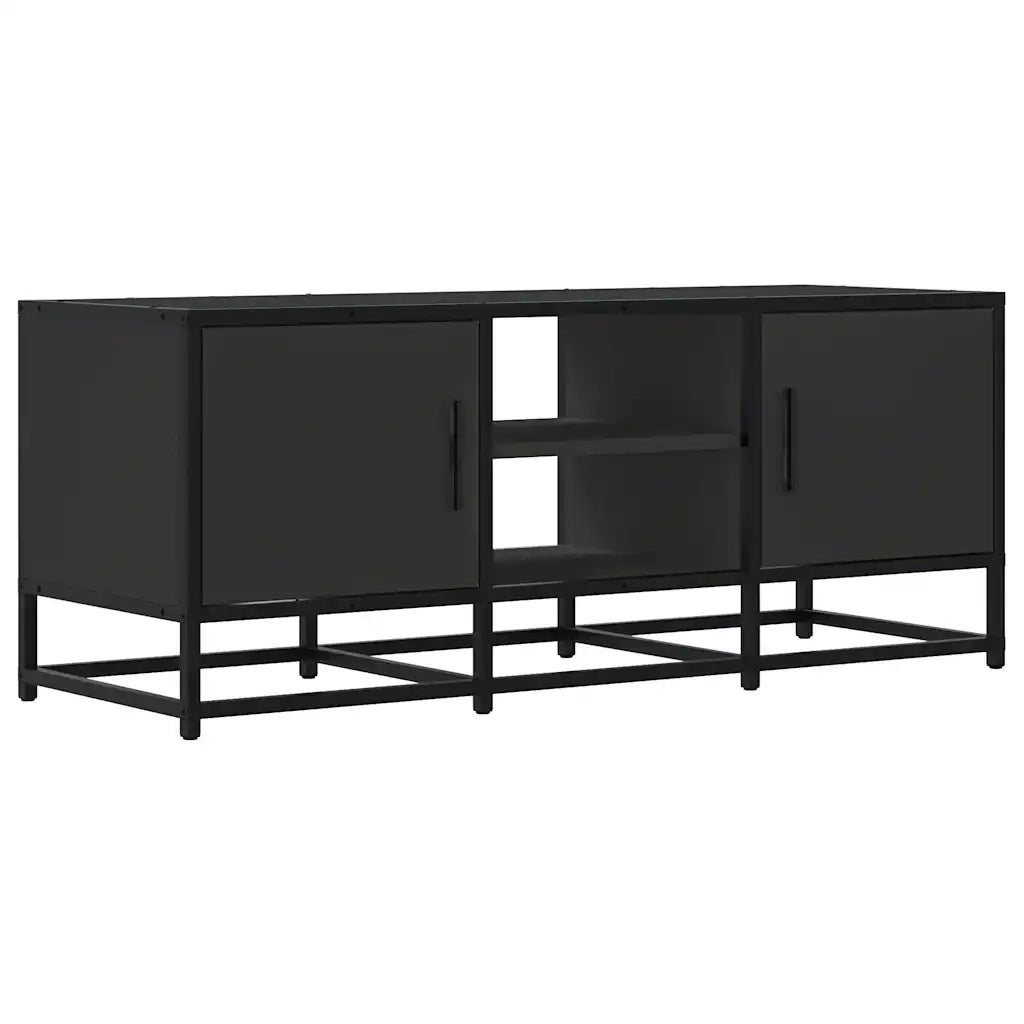Mobile Porta TV-Mobile per TV-Credenza TV Nero 100x35x41 cm in Truciolato e Metallo