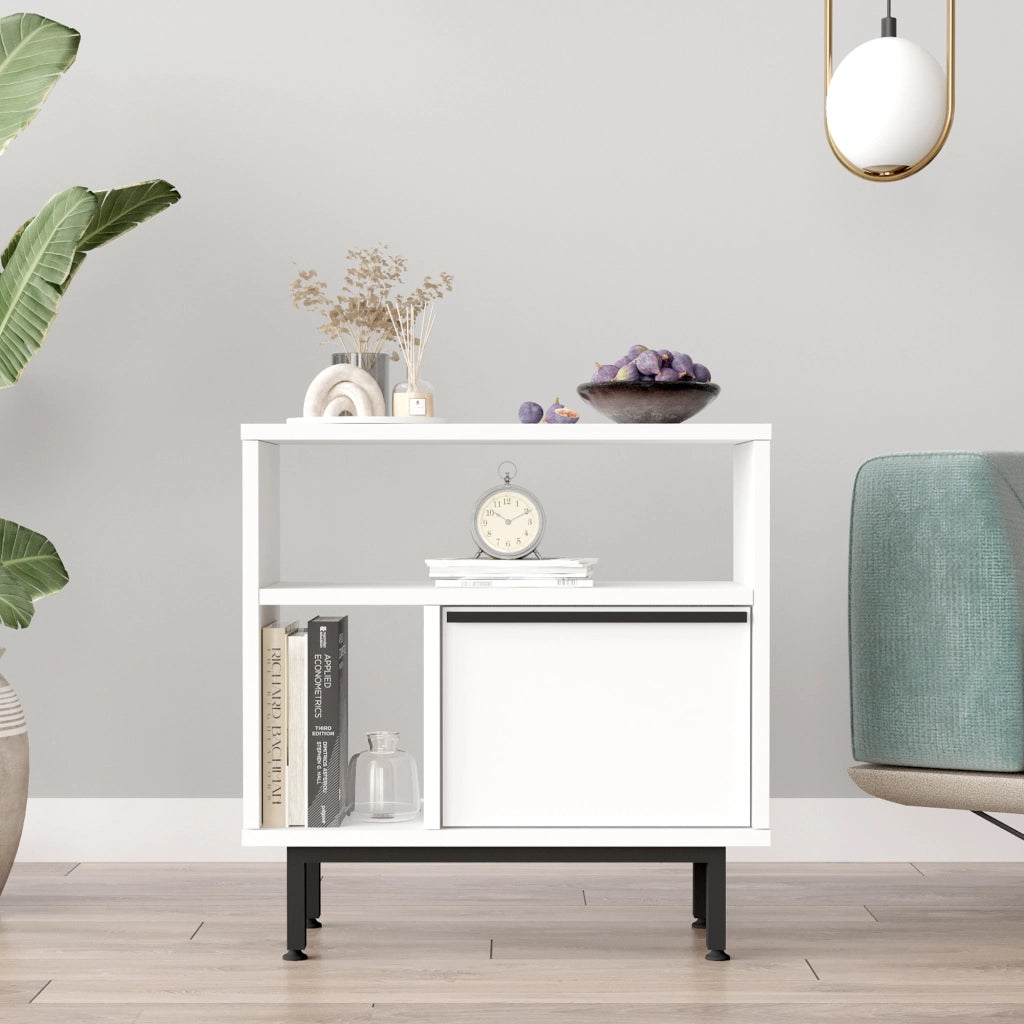 Tavolino Laterale da Divano Vesanto 60 x 60 x 26 cm - Bianco [en.casa]