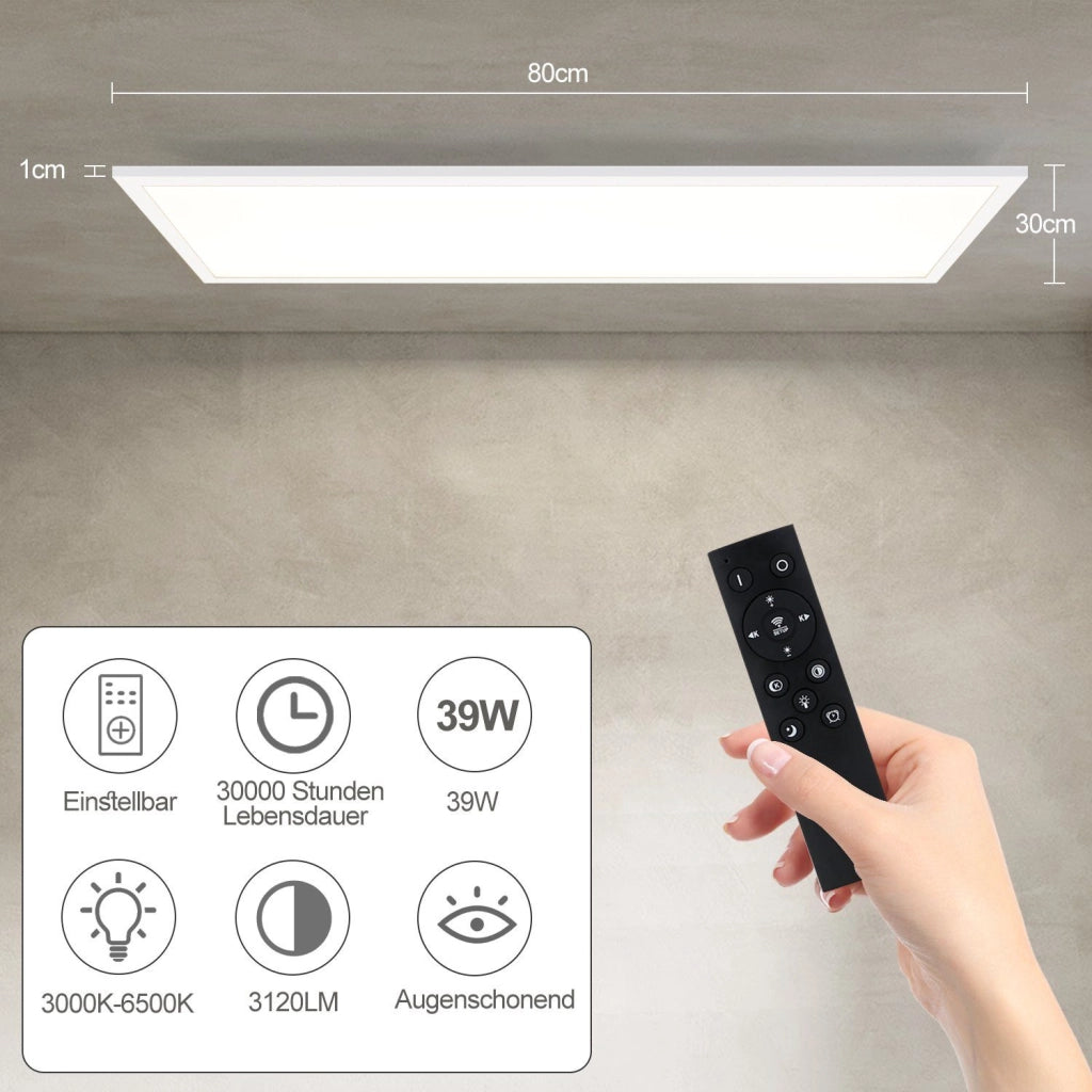 ZMH Lampada da soffitto plafoniera LED piatta per soggiorno ufficio cucina camera letto