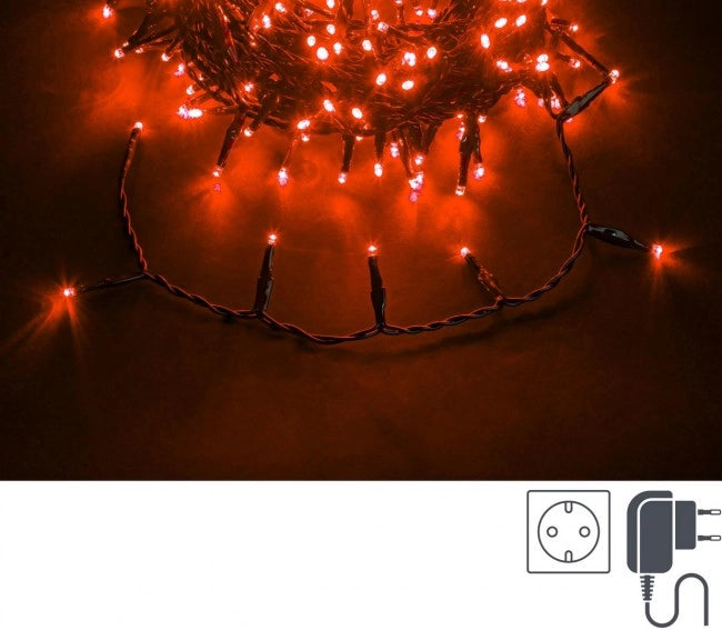 180 LED rosso 5 mm filo verde IP44