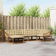 Set di divani da esterno con cuscino 6 pcs Naturale e Beige