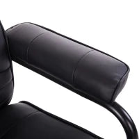 Poltrona Massaggiante e Relax con Poggiapiedi, Elettrico, Girevole, Inclinabile, con Rivestimento in Similpelle, Nero