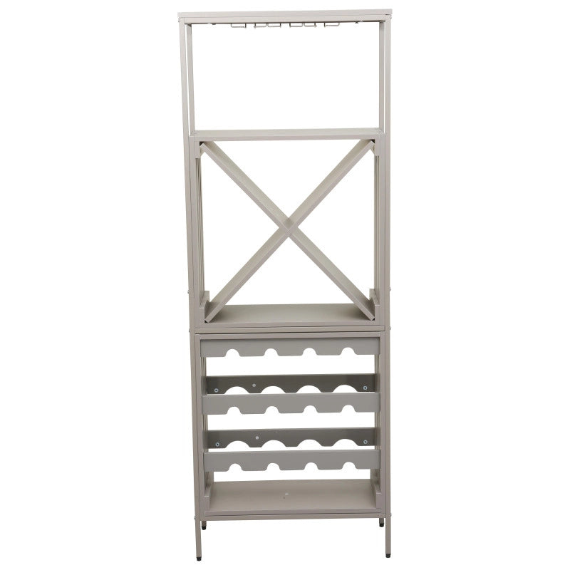Cantinetta Grancru In Legno Truciolato+metallo 63x28x170cm Tortora