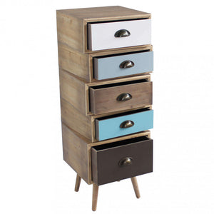 Cassettiera Colorado 40x36,5x99 h cm in Legno Multicolor