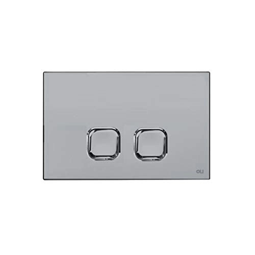 Placca plain cassetta incasso doppio scarico slim cromo 070827 Oli
