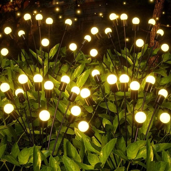 Decorazione esterna per la festa di Natale, illuminazione esterna a energia solare, insetti luminosi IP65, impermeabile all'acqua, decorazione per terrazza, percorso di accesso, per balcone
