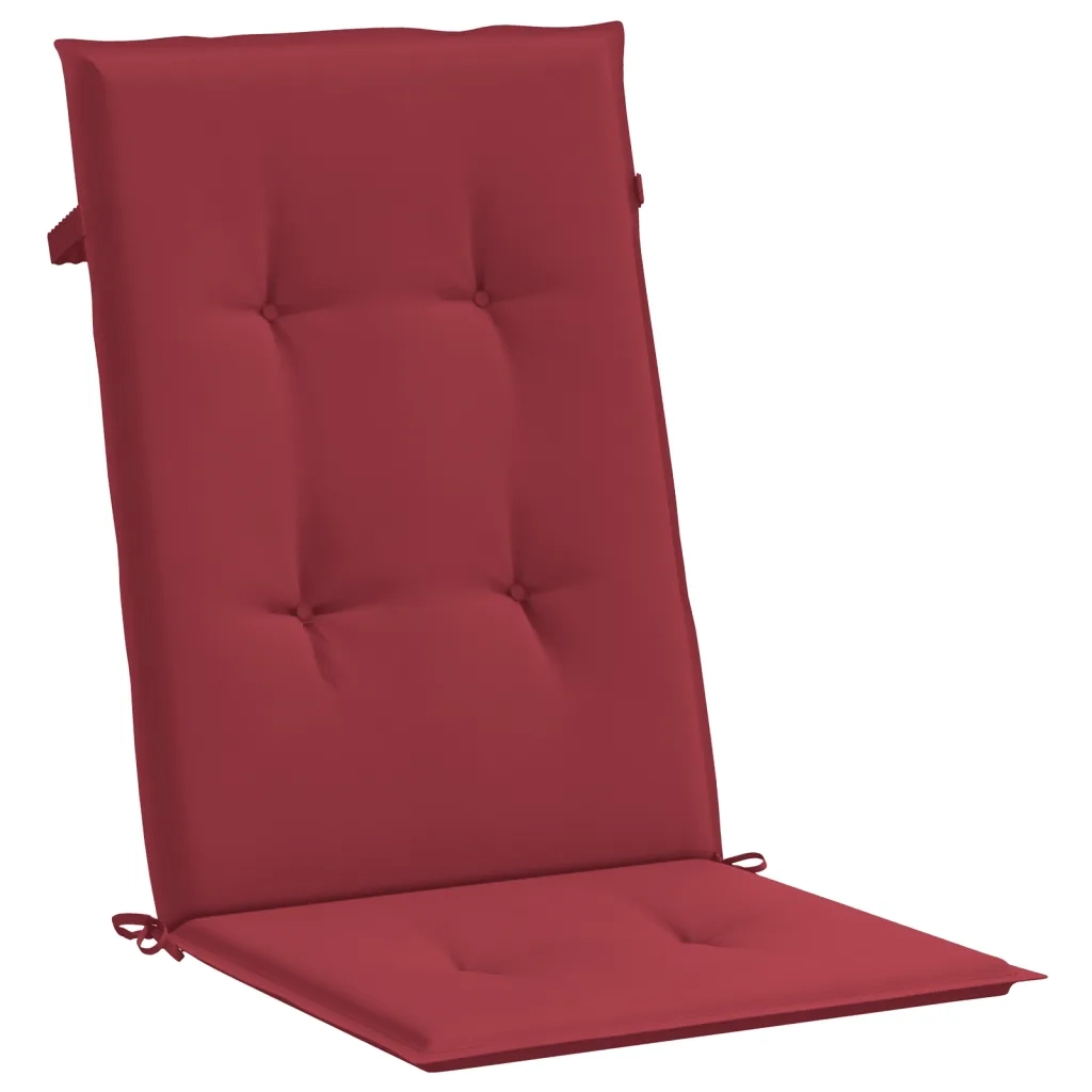 Cuscini per Sedie 2 pz Rosso Vino 120x50x3 cm in Tessuto 314113
