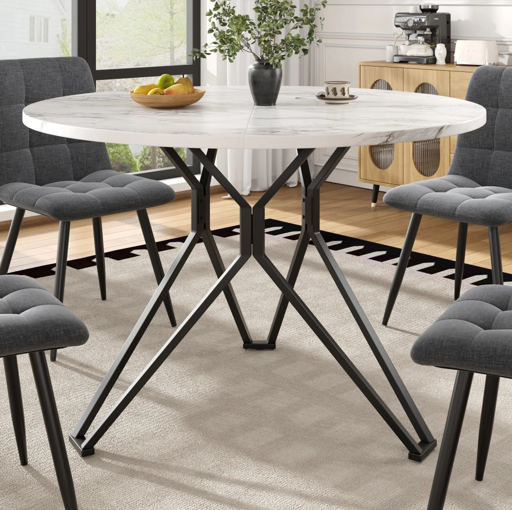 Tavolo da pranzo rotondo 100x100x76 cm in MDF; nero