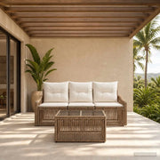 Set Divano da Giardino 4 pcs Beige polyrattan 3435927