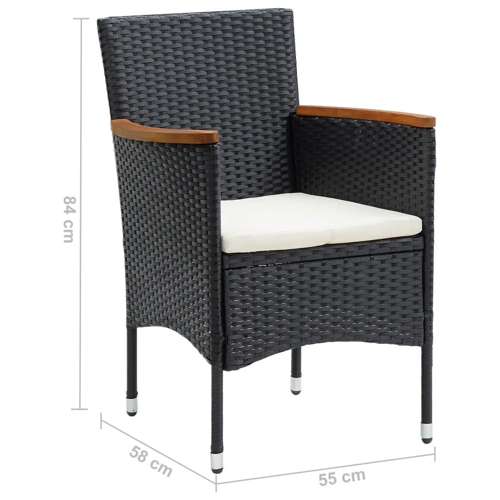 Set Mobili da Pranzo per Giardino 5 pz Nero 3071933