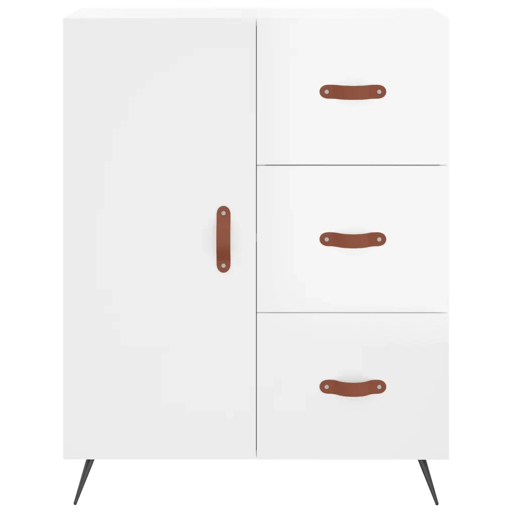 Credenza 69,5x34x90 cm in Legno Multistrato Bianco Lucido 827886