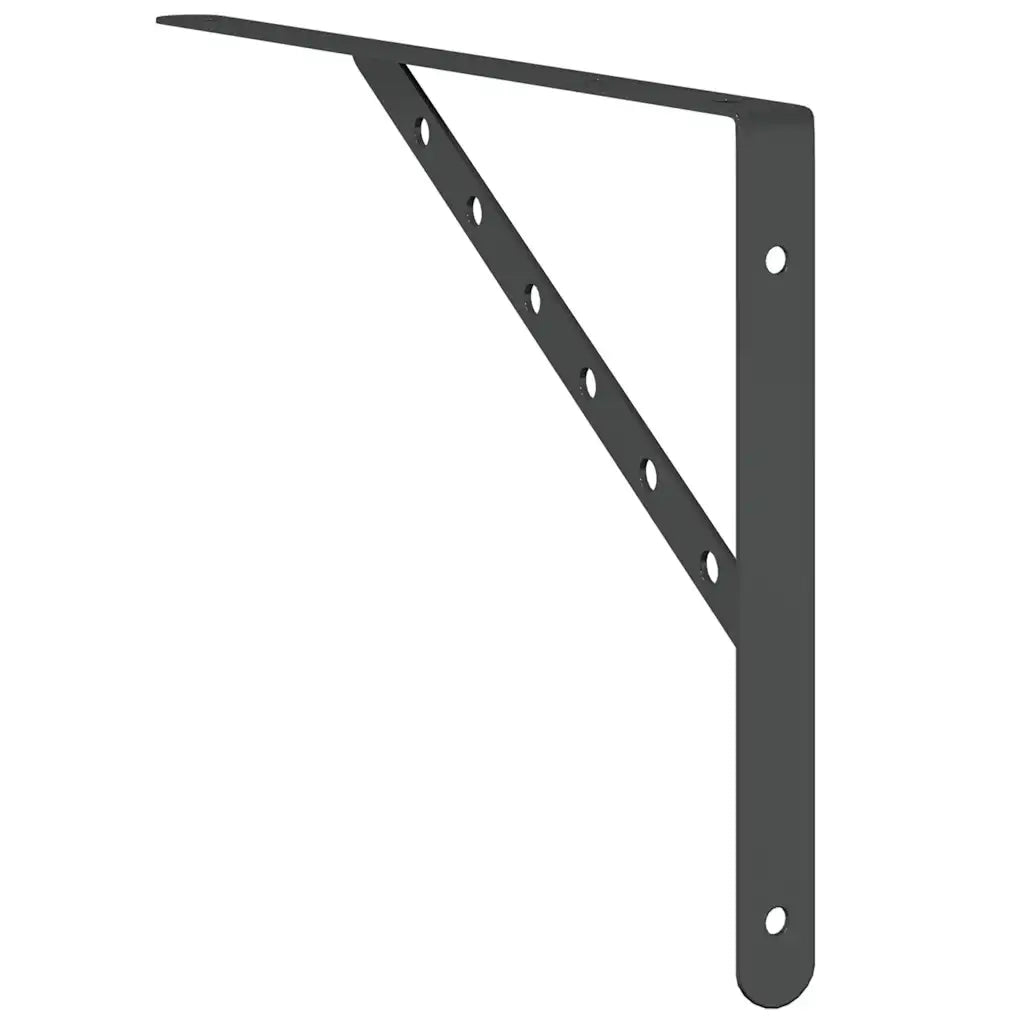 4 pz Staffe per Mensola | Ripiano | Scaffale 40x2,5x25 cm in Acciaio Inox Nero