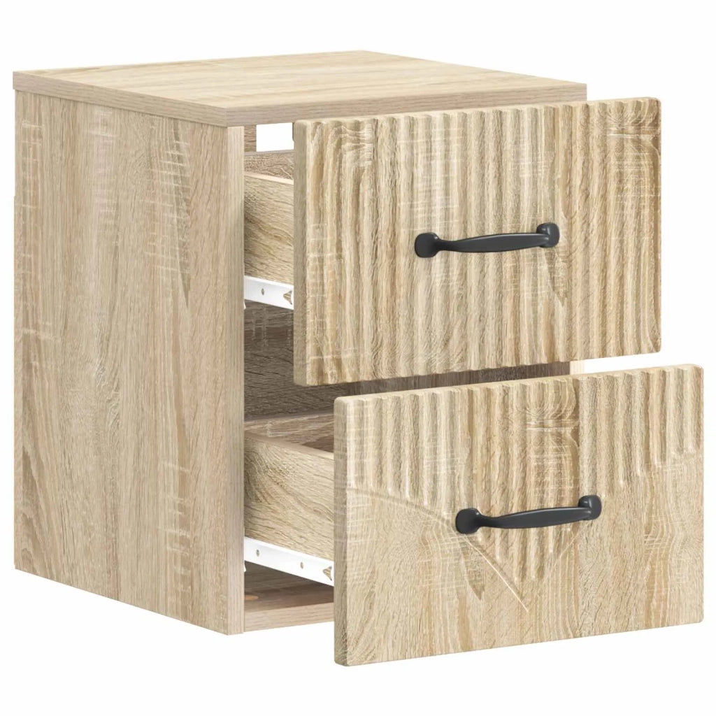 Mobiletto da notte a muro Rovere Sonoma 34,5 x 33 x 40 cm
