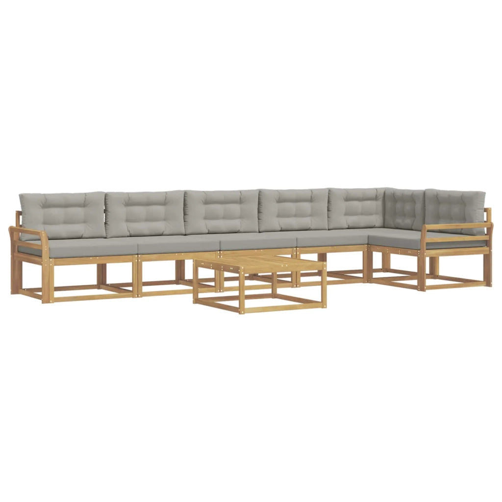 Set di divani da esterno 7 pcs Bianco e Grigio Chiaro 3386550