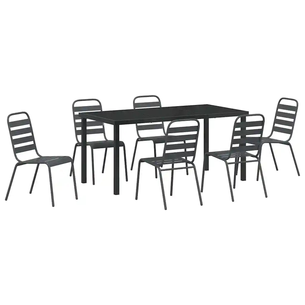 Set da Pranzo per Giardino 7 pcs Antracite