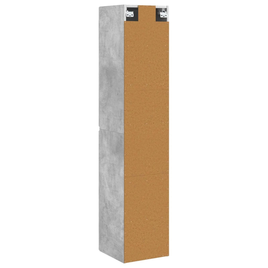 Mobiletto da Bagno a Muro Grigio Cemento 33 x 34,5 x 160 cm 890645