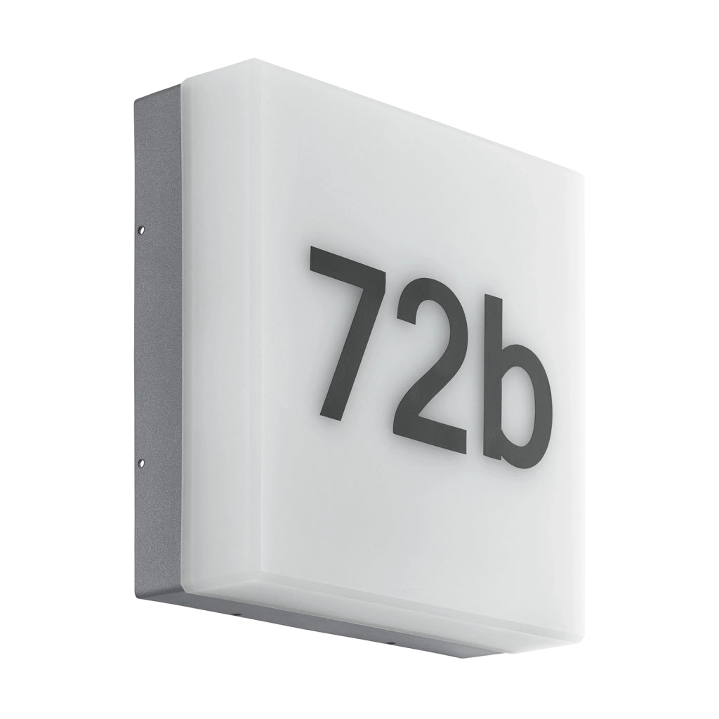 Applique Numero Civico Esterna Cornale Policarbonato Grigio E Bianco Led