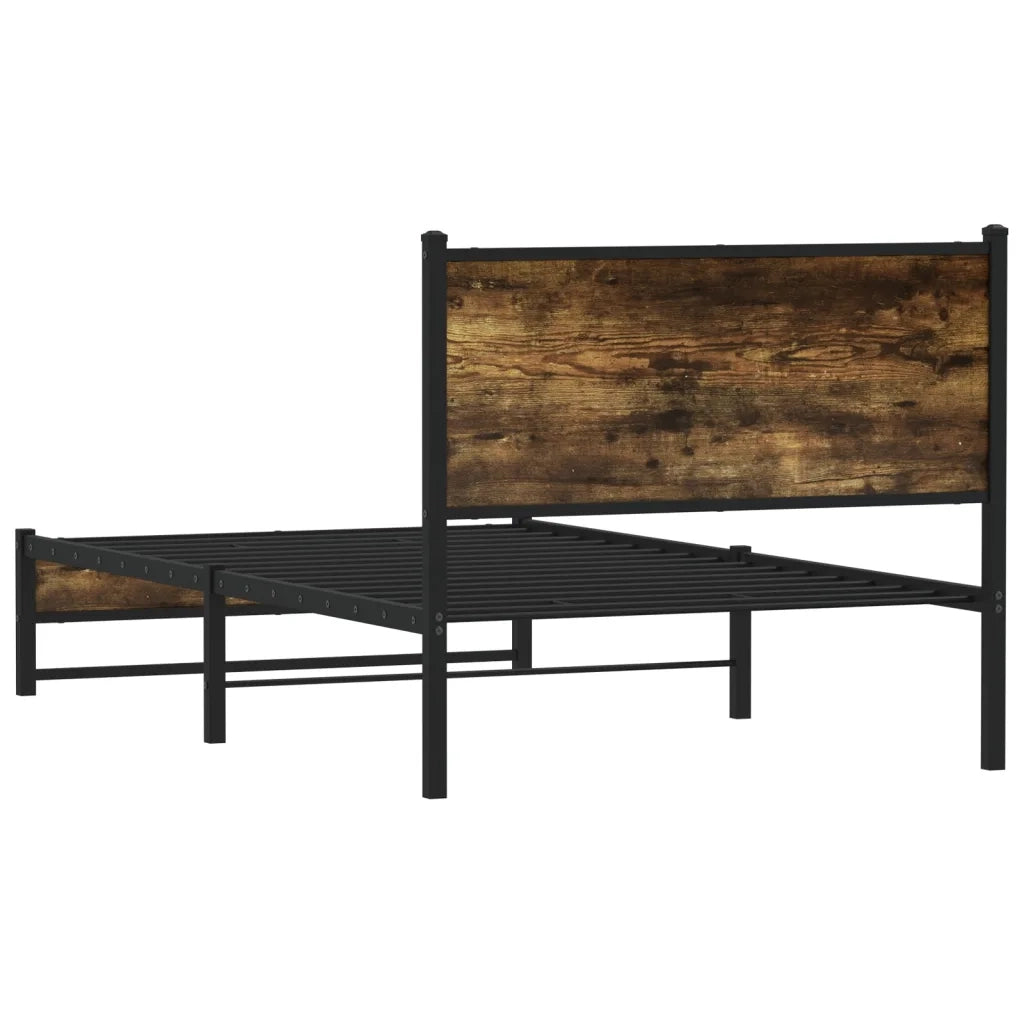 Giroletto senza Materasso in Metallo-Struttura Letto Rovere Fumo 100x200 cm 877522