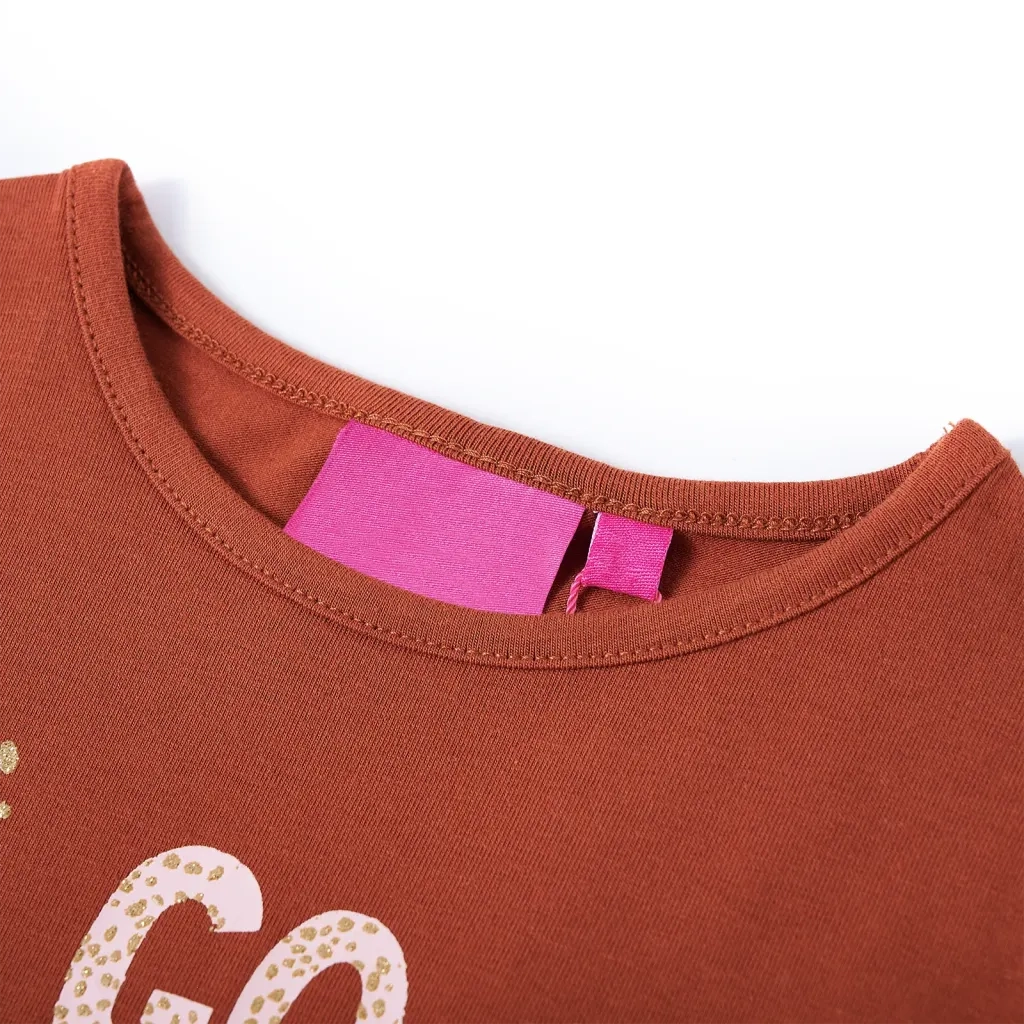 Maglietta da Bambina a Maniche Lunghe Cognac 128cod mxl 108419
