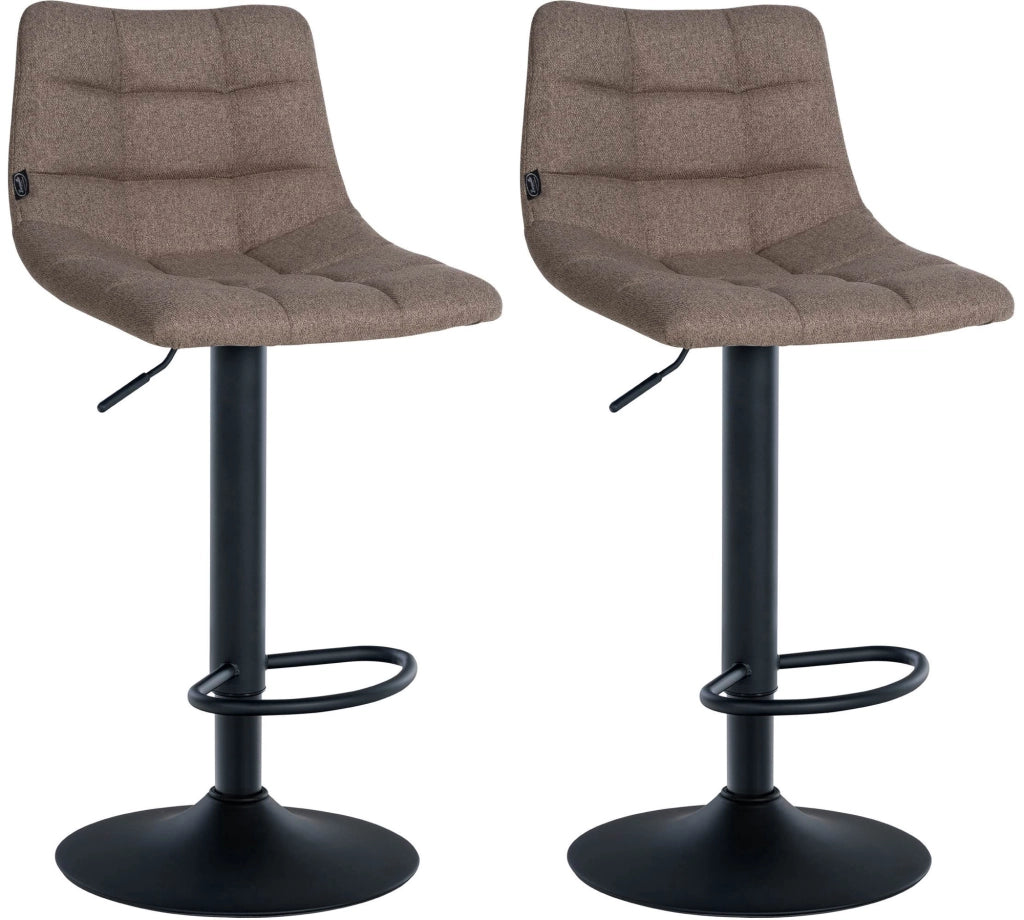 Set di 2 sgabelli da bar Jerry Fabric Tortora,nero