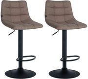 Set di 2 sgabelli da bar Jerry Fabric Tortora,nero