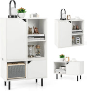 Libreria Mobile Portaoggetti a 5 Cubi, Mobile a Cubo con Kit Anti-Ribaltamento, Scaffale per Camera da Letto, Biblioteca Bianca per Soggiorno, Ufficio, Ingresso