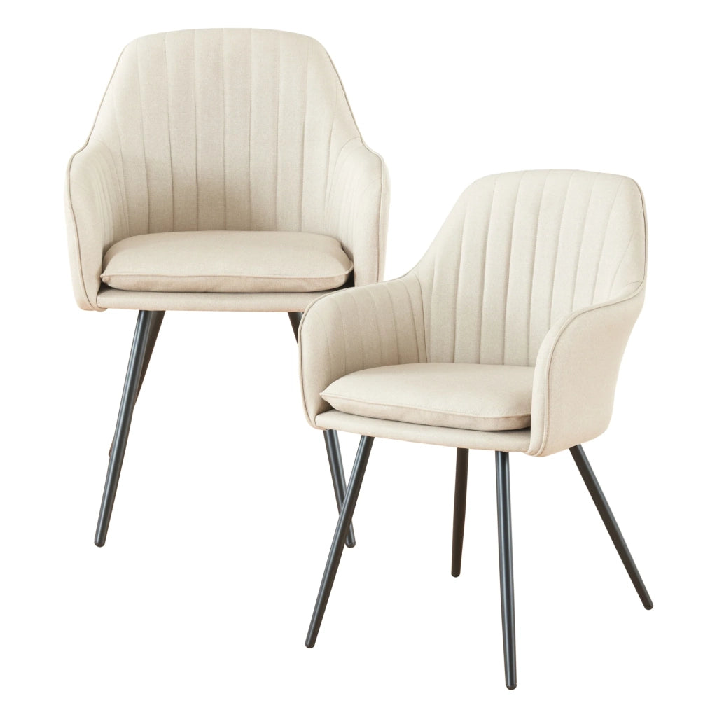 Set di 2 sedie da pranzo/soggiorno/cucina dal design moderno 86 x 57 x 59 cm beige 03_0009625