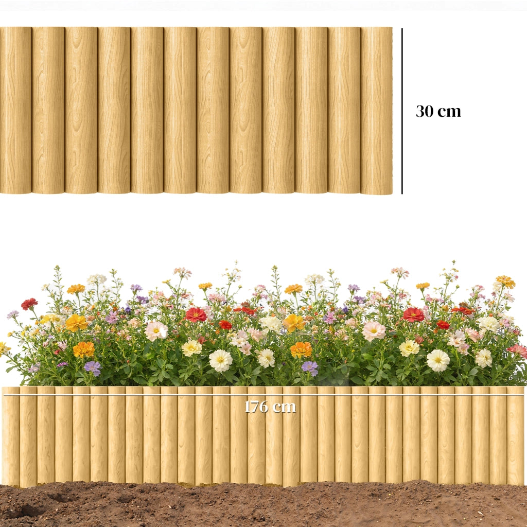 Recinzione da giardino in legno ¨C zephmum ¨C marrone 176x30 cm