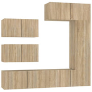 Set di mobili da 6 pezzi tra cui armadio credenza mobile porta TV soggiorno/camera da letto/salotto legno ingegnerizzato rovere Sonoma marrone 02_0025131
