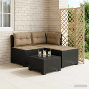 Divano da esterno-Divano da Giardino 3 posti con cuscini in look rattan PP 769717