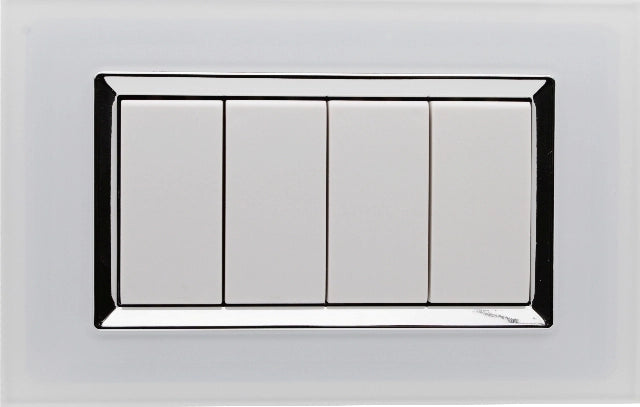 Placca Plexi 4M Moduli 504 Bianca Plexiglass Compatibile Bticino Living
