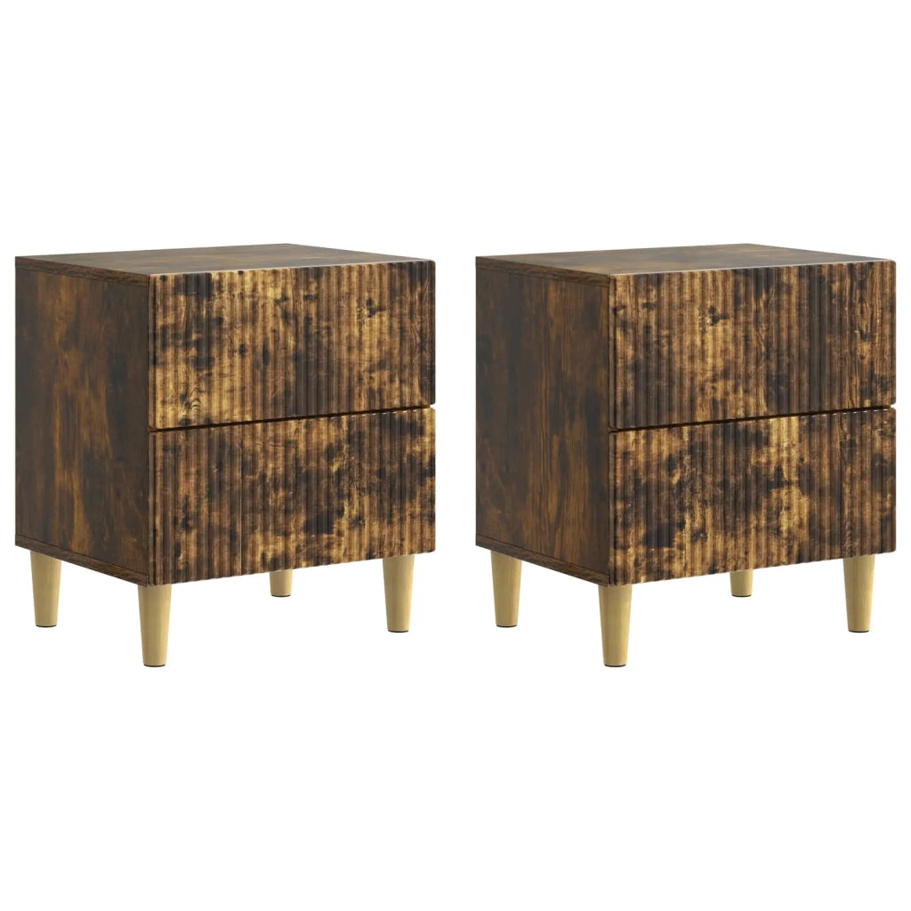 Armadio da Notte 2 pcs Rovere Fumo 43 x 34,5 x 48 cm 894536
