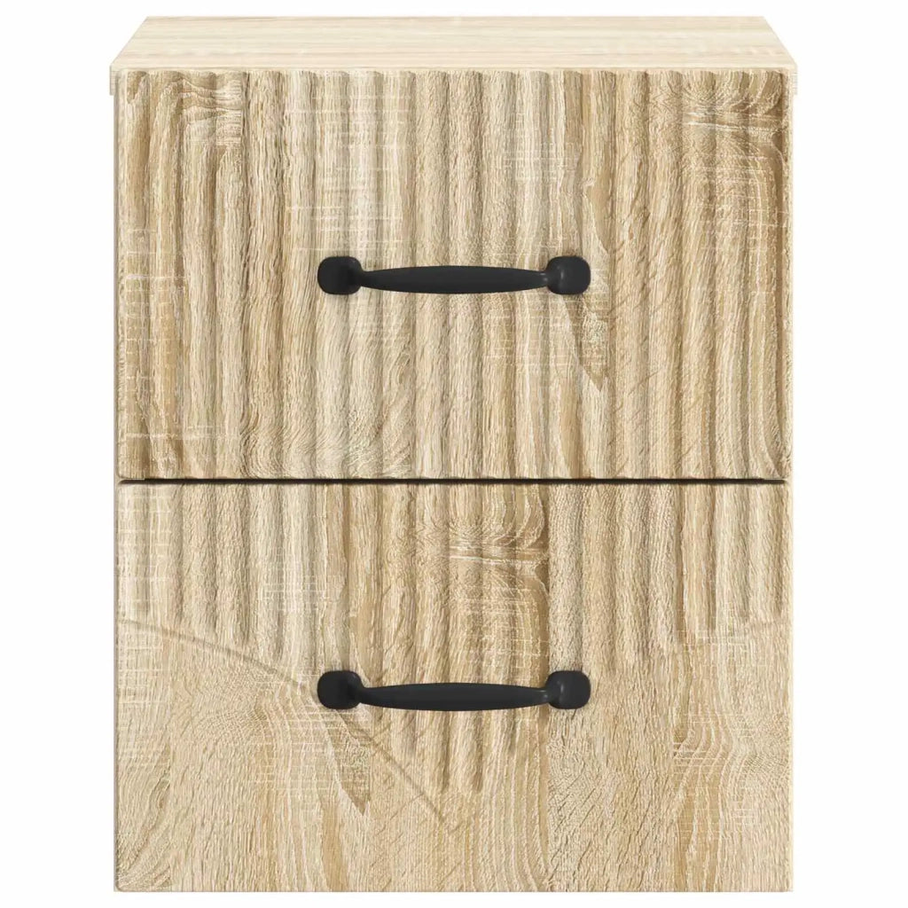 Mobiletto da notte a muro Rovere Sonoma 34,5 x 33 x 40 cm