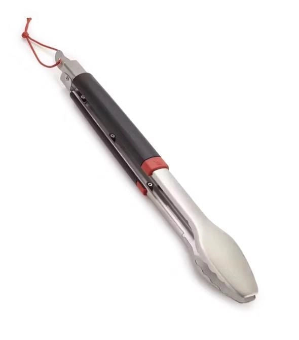 Weber 6317 Pinza per Barbecue in Acciaio Inox 40 cm con Meccanismo di Bloccaggio e Anello Appenditura Lavabile in Lavastoviglie colore Nero