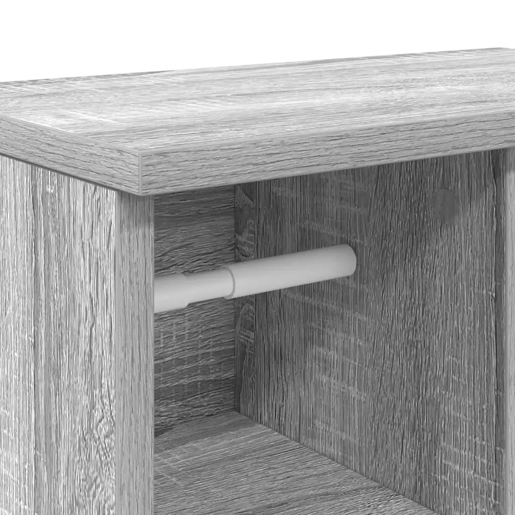 vidaXL Mobile da Bagno con Portarotolo Grigio Sonoma 39x22x90 cm