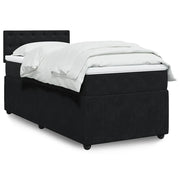 vidaXL Giroletto a Molle con Materasso Nero 90x200 cm in Velluto