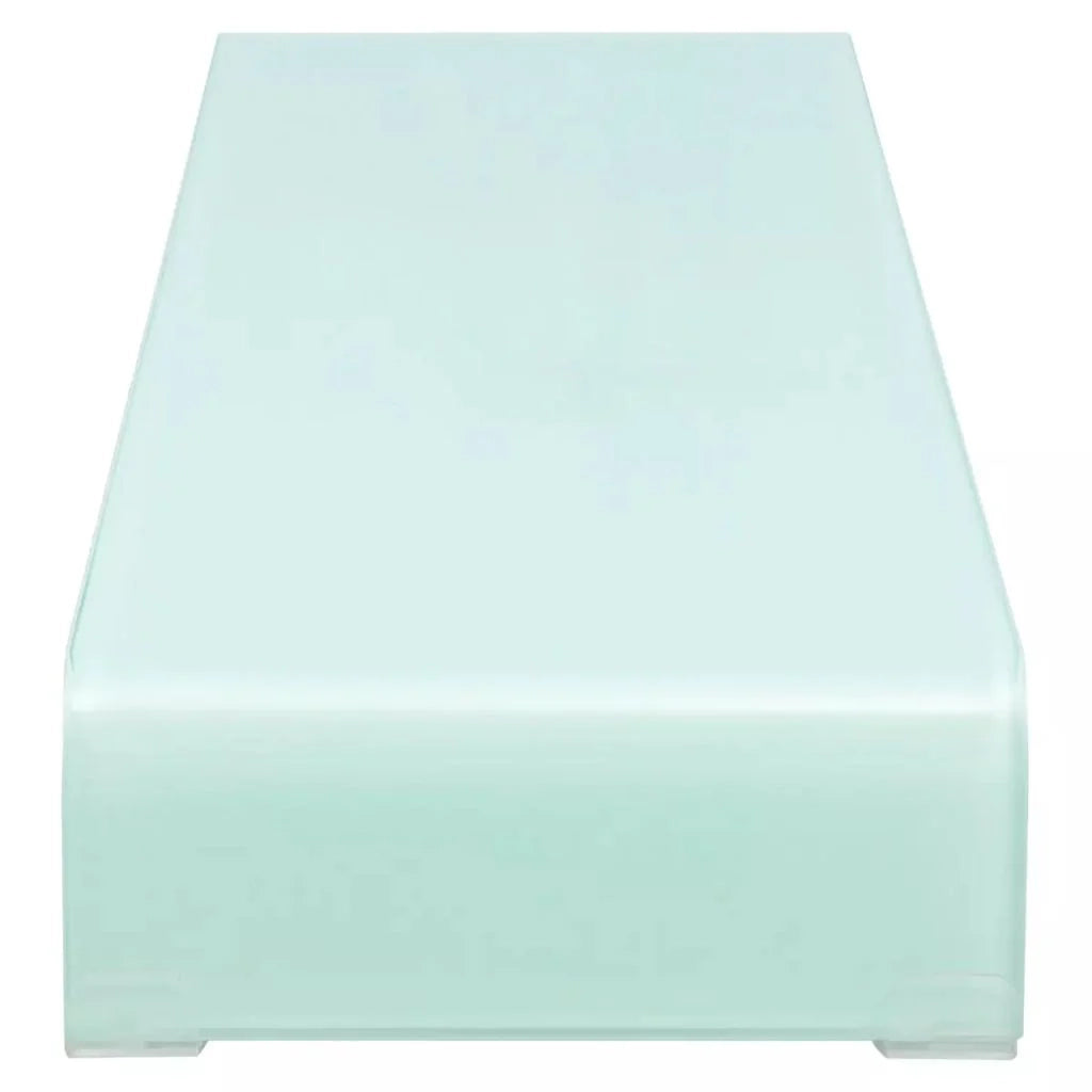 Pratico supporto TV/buffet/supporto per monitor di design per TV in vetro bianco da 110 cm 2502223