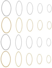 Raccordi per gioielli 60 pezzi - Oro/Rame/Nichel - Cinture ovale/ a foro - Pezzi di connessione per accessori - Fai da te - 5 misure - Componenti per gioielli