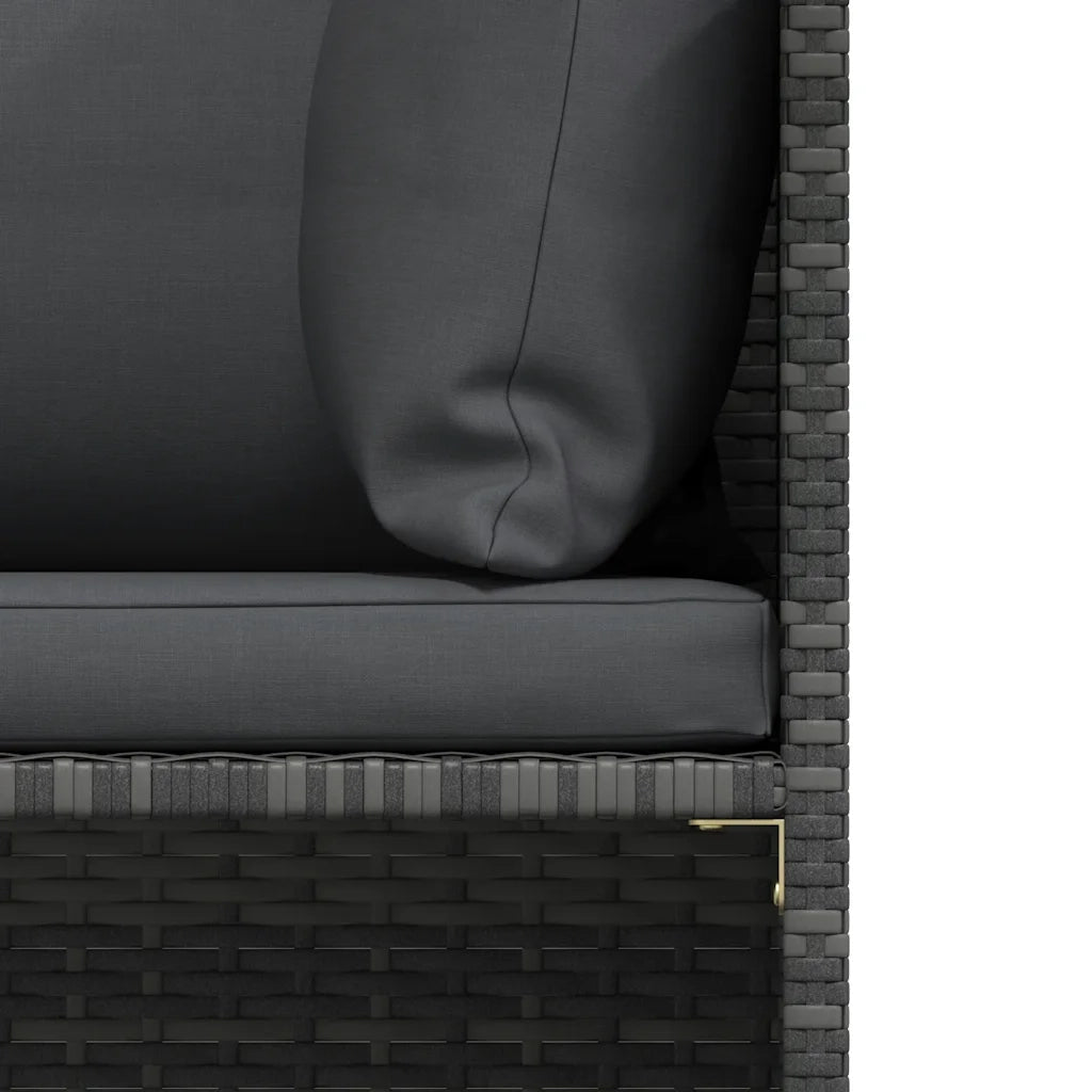 Divano da Giardino con Cuscini Grigio in Polyrattan 313496
