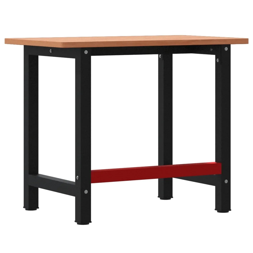 Banco Lavoro 100x60x81,5 cm Legno Massello Faggio Rettangolare