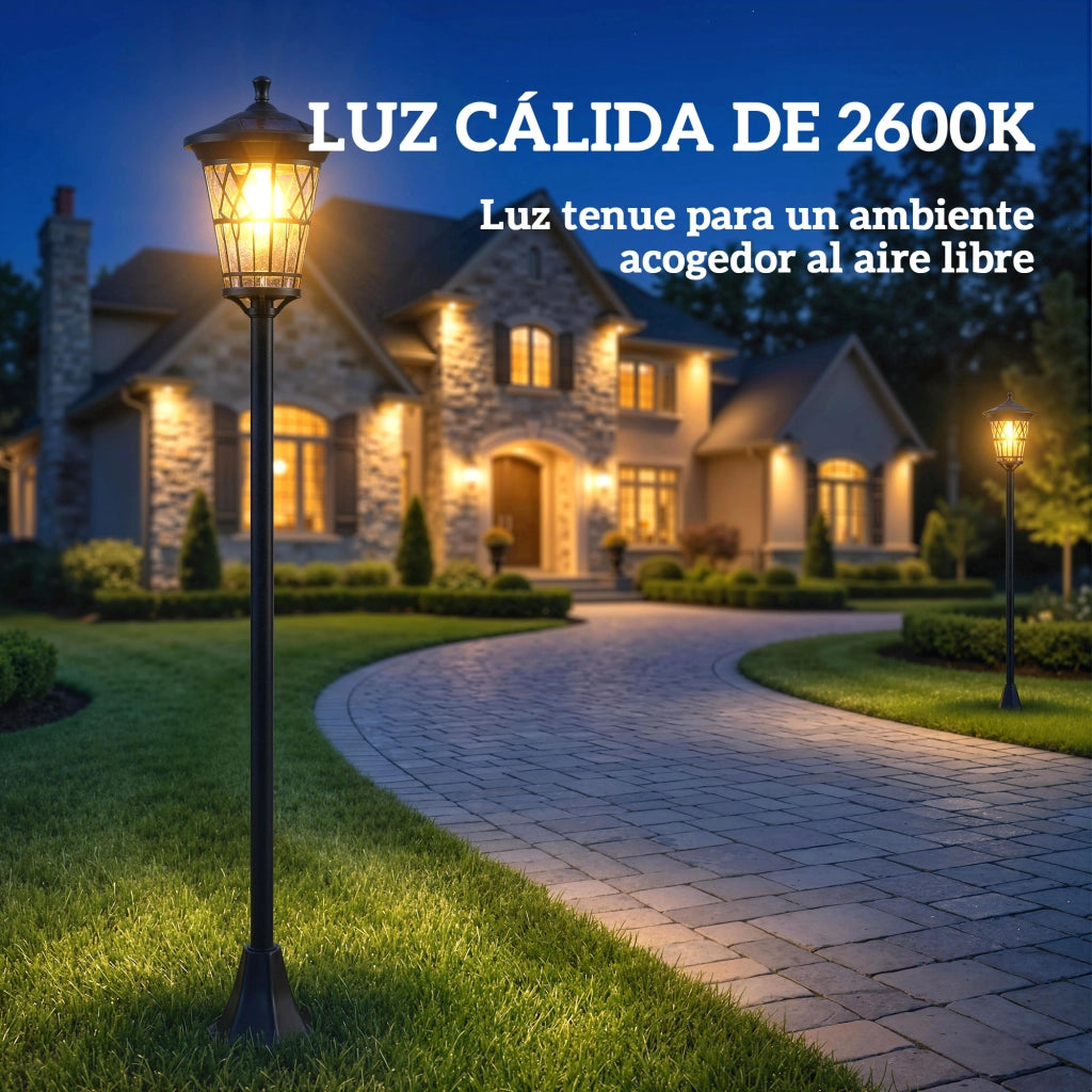 Set Farola Solare da Giardino ¨C zephmum ¨C 2 Pezzi, Nero, IP44