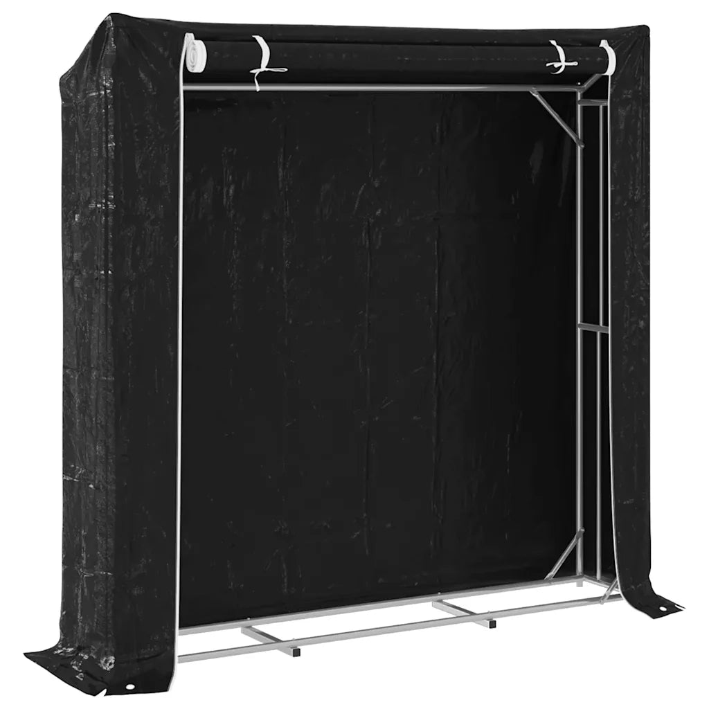 vidaXL Rastrelliera per Legna con Copertura Antipioggia 200x40x200 cm