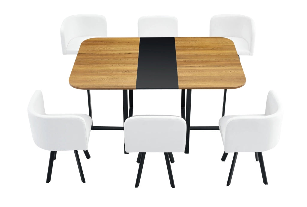 Set da pranzo con tavolo allungabile e sedie salvaspazio in MDF e metallo