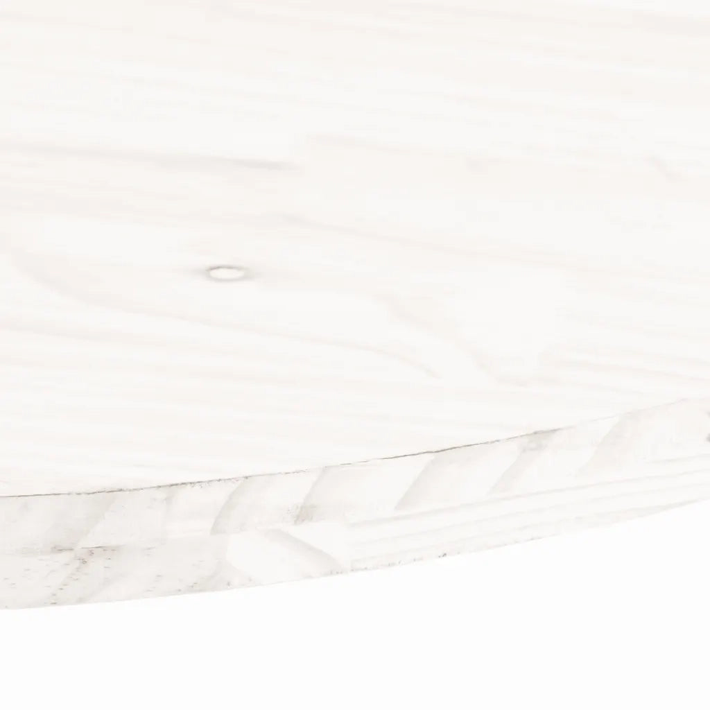 Piano Tavolo Bianco 100x50x2,5 cm Legno Massello di Pino Ovale 824331