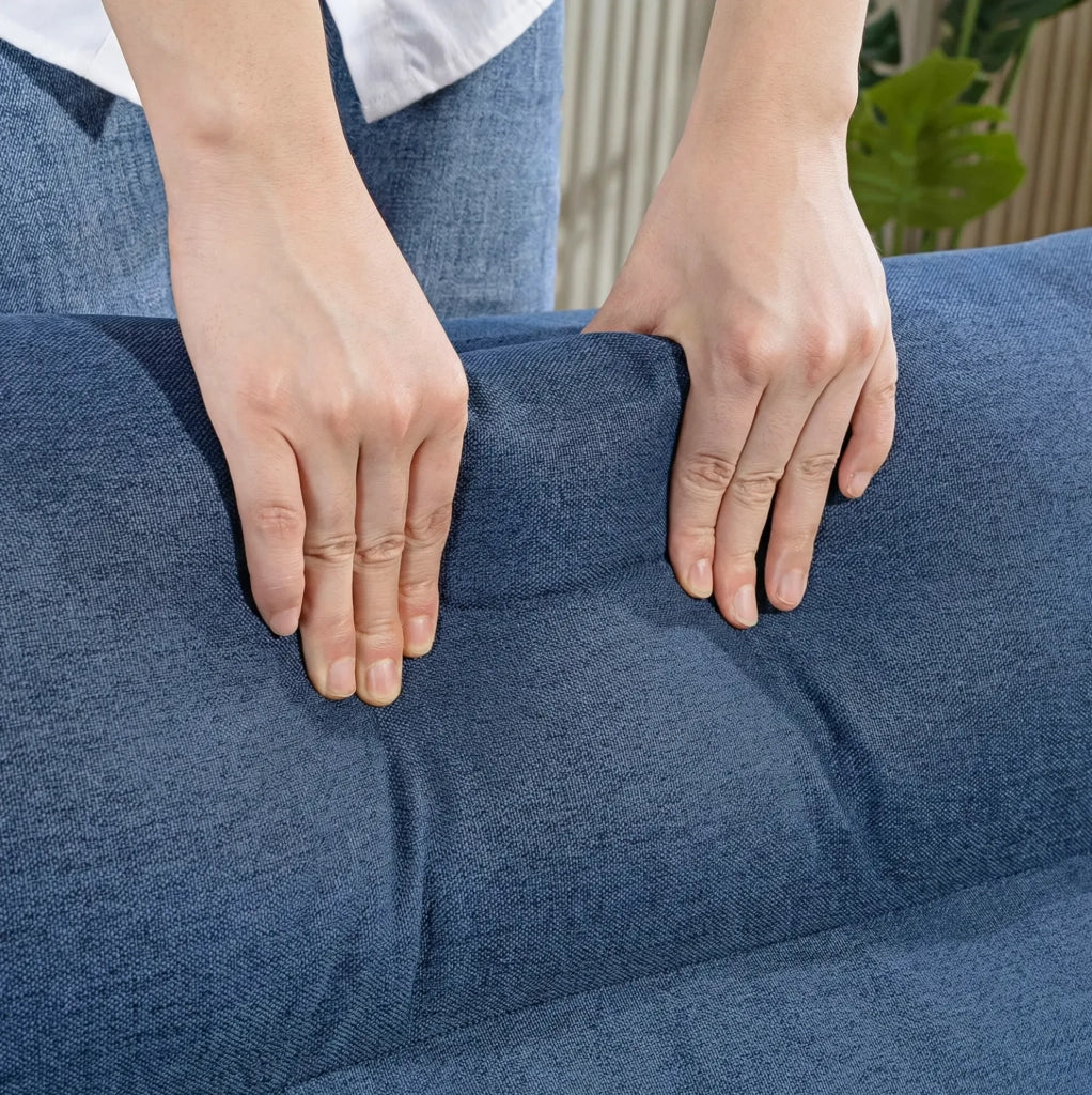 Poltrona da pavimento reclinabile blu 5 posizioni 70x72x56 cm